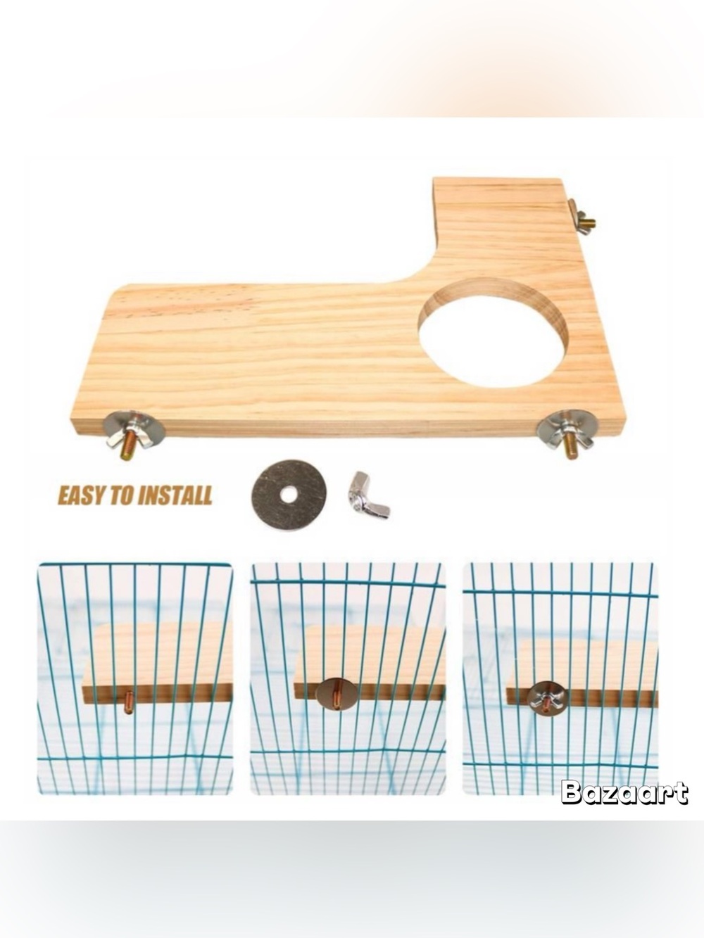 5 Pc Set Small Pet Natural Wood Playground Platforms For Cage - Picture 3 of 6